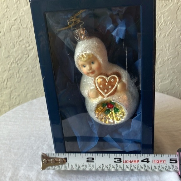 Inge Glass: Heirlooms- 2011 Snow Child Gingerbread/Heart GLASS Ornament- Germany - Picture 15 of 16